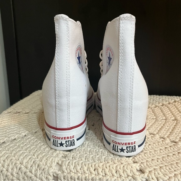 NIB Converse Chuck Taylor All Star White Wedge Platform Hi Top Shoes Women's 9.5 - Picture 6 of 11